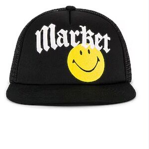 Market‎  X Smiley Trucker Hat NWT Black Gothic